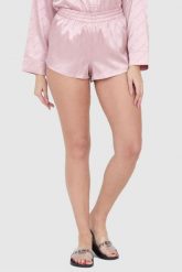 JUICY COUTURE Różowe satynowe szorty piżamowe w logo. Czerwone piżamy damskie Juicy Couture, s, bez wzorów, z satyny, bez ramiączek. W wyprzedaży za 129.99 zł.