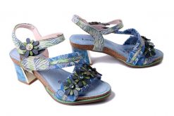 LAURA VITA 0006810 Fabuleuxo 12 jeans, sandały damskie. Sandały damskie Laura Vita, bez wzorów, z jeansu, bez obcasa, na obcasie, bez zapięcia. Za 321.93 zł.