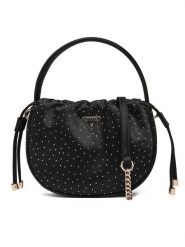 Guess Torebka Elsie Mini HWSR96 50750 Czarny. Czarne torebki do ręki damskie Guess, z aplikacjami, z materiału, bez dodatków. Za 589.99 zł.