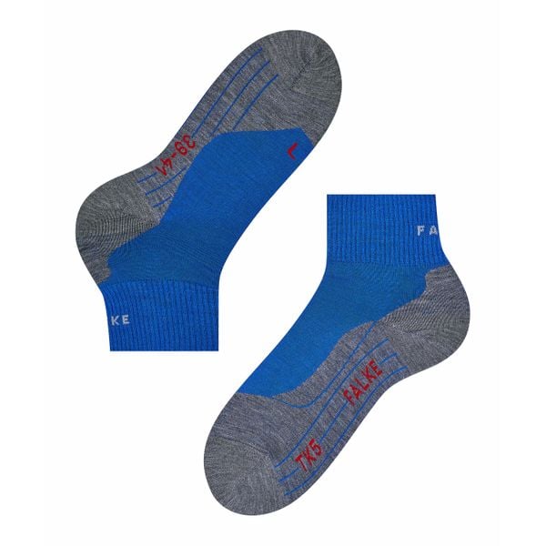 Skarpetki Falke TK5 Short. Niebieskie skarpety męskie Falke, bez wzorów, z poliamidu. Za 155.50 zł.