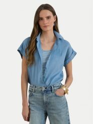 LAUREN RALPH LAUREN Koszula 200874259011 Błękitny Relaxed Fit. Niebieskie bluzki damskie Lauren Ralph Lauren, xs, bez wzorów, ze lnu, bez kołnierzyka, bez ramiączek. Za 689.99 zł.