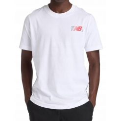 Koszulka na co dzień Męska T-Shirt New Balance Sportowa Bawełniana. Białe koszulki sportowe męskie New Balance, m, bez wzorów, z bawełny, sportowe, bez kołnierzyka. Za 129.00 zł.