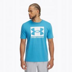 Męski T-Shirt Sportowy Under Armour Abc Camo Boxed Logo. Niebieskie t-shirty męskie Under Armour, l, bez wzorów, sportowe, bez kołnierzyka. Za 129.99 zł.
