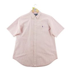 Second life - Klasyczne koszule męskie w paski - Stan dobry. Białe koszule męskie Ralph Lauren, l, bez wzorów, z materiału, eleganckie, bez kołnierzyka, bez ramiączek. Za 186.06 zł.