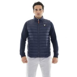 Bluza z pełny zamek błyskawiczny na co dzień. Niebieskie bluzy męskie LEONE 1947 APPAREL, bez wzorów, z poliesteru, na fitness i siłownię. W wyprzedaży za 191.56 zł.