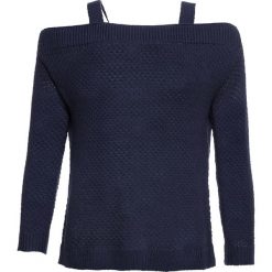 Sweter z wycięciami bonprix ciemnoniebieski. Swetry damskie bonprix. Za 49.99 zł.