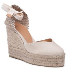 Espadryle Castañer. Białe klapki damskie Castañer, bez wzorów, bez obcasa, bez zapięcia. Za 379.99 zł.