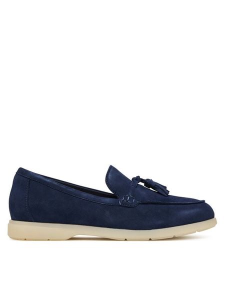 Clarks Mokasyny Narini Edge 26181452 Granatowy. Niebieskie mokasyny damskie Clarks, ze skóry. Za 328.99 zł.