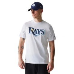 Koszulka Rays Nos MLB Regular. Białe koszulki sportowe męskie New Era, xs, bez wzorów, z materiału, bez kołnierzyka, bez ramiączek. Za 126.50 zł.