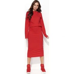 Czerwona Sukienka Kimonowa Midi z Gumką w Pasie. Sukienki damskie marki Molly.pl. Za 104.90 zł.
