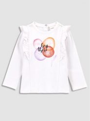 Coccodrillo Bluzka WC3143102RPN Biały Regular Fit. Białe t-shirty i topy dla dziewczynek COCCODRILLO, bez wzorów, z bawełny, bez ramiączek. Za 59.99 zł.