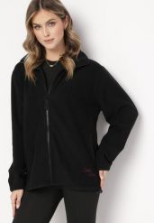 Czarna Zasuwana Bluza z Polaru Neflate. Czarne bluzy damskie Born2be, l, bez wzorów, z polaru, bez kaptura. Za 84.99 zł.
