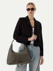 Calvin Klein Torebka Emblem Jacquard LV04F3635G Khaki. Brązowe torebki do ręki damskie Calvin Klein, bez wzorów, z materiału, bez dodatków. Za 569.99 zł.