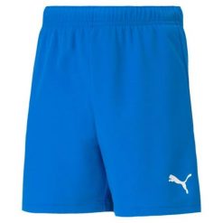 Spodenki dziecięce Puma teamRISE. Niebieskie szorty dla chłopców Puma, bez wzorów, sportowe. Za 64.00 zł.
