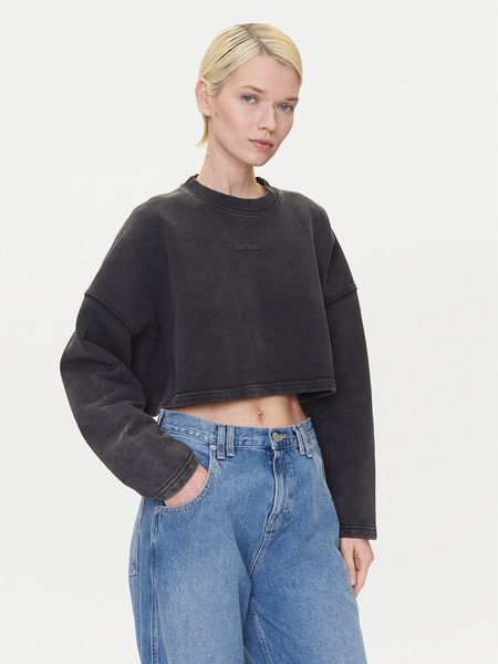 HUGO Bluza Derissa_B 50545035 Czarny Relaxed Fit. Czarne bluzy damskie Hugo, xl, bez wzorów, z bawełny, bez kaptura. Za 269.99 zł.