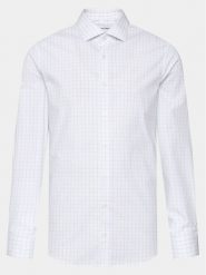 Calvin Klein Koszula K10K112303 Biały Fitted Fit. Białe koszule męskie Calvin Klein, m, bez wzorów, z bawełny, bez kołnierzyka, bez ramiączek. Za 329.99 zł.