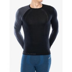 Bluza termoaktywna męska Ortovox 120 Comp Light Long Sleeve. Czarne bluzy męskie ORTOVOX, m, bez wzorów, bez kaptura, narciarskie. Za 419.99 zł.