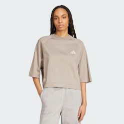 Koszulka Mercedes - AMG Petronas Formula One Team Premium Sweat. Brązowe koszulki sportowe damskie Adidas, l, bez wzorów, sportowe, bez kołnierzyka. Za 239.00 zł.
