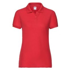 Koszulka Polo Damska 65/35. Czerwone koszulki sportowe damskie Fruit of the Loom, xs, bez wzorów, bez kołnierzyka, bez ramiączek. Za 53.99 zł.