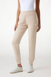 GUESS Spodnie damskie dresowe w kolorze taupe Olympe, Rozmiar S. Brązowe spodnie dresowe damskie Guess, s, z aplikacjami, z dresówki. W wyprzedaży za 246.99 zł.