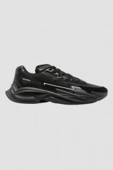 BALMAIN Czarne sneakersy Run-row-leather & Nylon. Czarne buty sportowe męskie Balmain, z nylonu, bez zapięcia. W wyprzedaży za 1,999.99 zł.