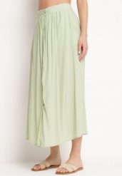 Jasnozielona Spódnica Maxi z Guzikami i Gumką w Pasie Aurorsa. Zielone spódnice damskie Born2be, l, bez wzorów, eleganckie, maxi, dopasowane. Za 74.99 zł.