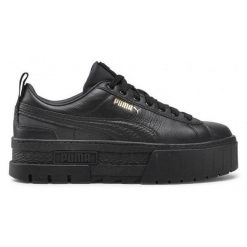 Buty Puma Mayze Classic W 384209-02 czarne. Czarne obuwie sportowe damskie bez wzorów, z materiału. Za 575.29 zł.