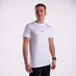 Koszulka regular basic DZIK® biała. Białe koszulki sportowe męskie DZIK, m, bez wzorów, bez kołnierzyka, bez ramiączek. Za 159.99 zł.