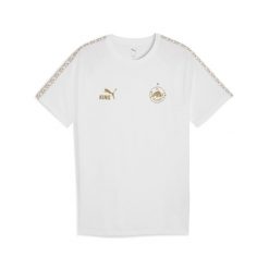Męska koszulka FC Red Bull Salzburg KING PUMA White Matte Gold Beige. Białe koszulki sportowe męskie Puma, m, bez wzorów, bez kołnierzyka, bez ramiączek, do piłki nożnej. Za 179.00 zł.