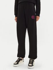 KARL LAGERFELD Spodnie dresowe 246W1012 Czarny Regular Fit. Czarne spodnie dresowe damskie KARL LAGERFELD, s, bez wzorów, z bawełny. Za 509.99 zł.