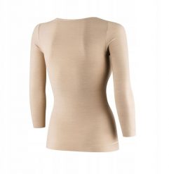 LS1628W Koszulka damska z rękawem 3/4 COMFORT MERINO beżowy XL. Brązowe t-shirty damskie Brubeck, xl, bez wzorów, bez kołnierzyka. Za 247.33 zł.