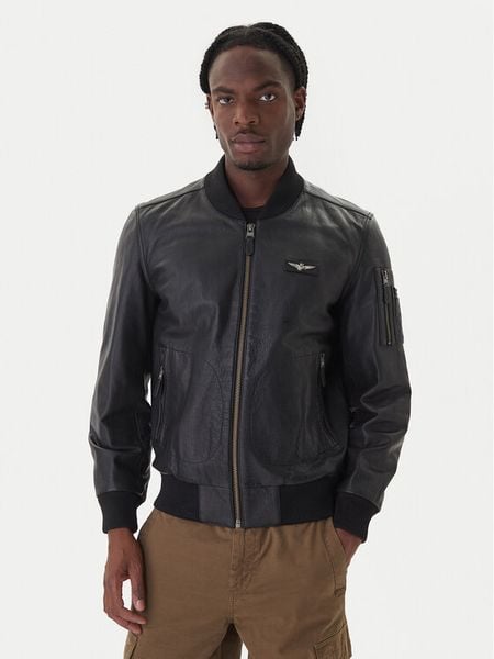 Aeronautica Militare Kurtka skórzana 252PN0958UPL00305 Czarny Regular Fit. Czarne kurtki męskie Aeronautica Militare, m, bez wzorów, ze skóry, bez kaptura. Za 2,369.00 zł.