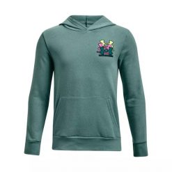 Bluza chłopięca Under Armour Rival Fleece ANAML Hoodie. Czarne bluzy dla chłopców Under Armour, bez wzorów, bez ramiączek, bez kaptura. Za 79.99 zł.