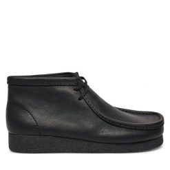 Trzewiki Clarks. Czarne botki męskie Clarks, bez wzorów, bez zapięcia. Za 509.99 zł.