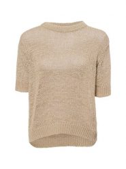 Franco Callegari Sweter z dzianiny Kobiety beżowy, XL. Brązowe swetry damskie Franco Callegari, xl, bez wzorów, z dzianiny, eleganckie, bez kołnierzyka, bez ramiączek, krótkie, bez kaptura. Za 169.95 zł.
