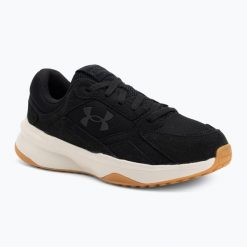 Buty treningowe meskie Under Armour Edge Suede black/stone/black. Czarne buty sportowe męskie Under Armour, bez zapięcia, na fitness i siłownię. Za 309.99 zł.