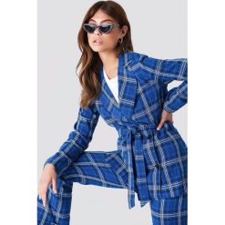 NA-KD Classic Marynarka w kratkę z wiązaniem - Blue,Multicolor. Niebieskie żakiety damskie NA-KD Classic, w kratkę. Za 202.95 zł.