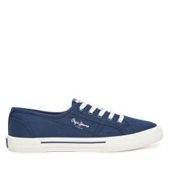 Pepe Jeans. Niebieskie trampki i tenisówki damskie Pepe Jeans, bez wzorów, z jeansu, bez zapięcia. Za 169.99 zł.