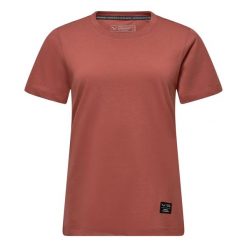 Koszulka z naszywką logo damska Salewa Eagle. Czerwone t-shirty damskie Salewa, uniwersalny, z aplikacjami, z bawełny, bez kołnierzyka. Za 122.99 zł.