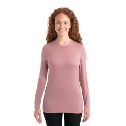 Bluza termoaktywna damska icebreaker 200 Oasis Crewe. Czerwone bluzy sportowe damskie Icebreaker, l, bez wzorów, bez kaptura, narciarskie. Za 279.99 zł.