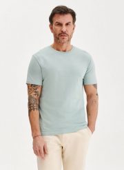 PAKO LORENTE – Bawełniany zielony t-shirt. Zielone t-shirty męskie Pako Lorente, m, bez wzorów, z bawełny, bez kołnierzyka. Za 49.99 zł.