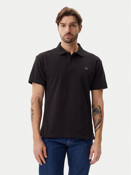 Calvin Klein Jeans Polo J30J327040 Czarny Regular Fit. Czarne koszulki polo męskie Calvin Klein Jeans, m, bez wzorów, z bawełny, bez ramiączek. Za 199.99 zł.