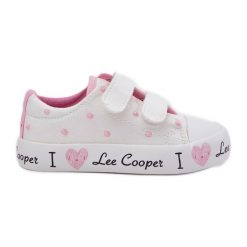 Trampki Dziewczęce Na Rzepy Lee Cooper LCW-25-02-3264K Białe. Białe trampki i tenisówki dziewczęce bez wzorów, bez zapięcia. Za 173.90 zł.