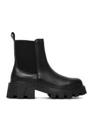 DeeZee Sztyblety 9250-2 Czarny. Czarne botki damskie DeeZee, z materiału, bez obcasa, na płaskiej podeszwie, bez zapięcia. Za 299.99 zł.