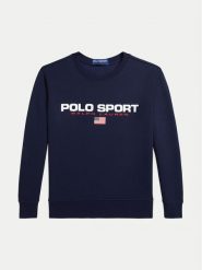 Polo Ralph Lauren Bluza 323962110001 Granatowy Relaxed Fit. Niebieskie bluzy dla chłopców Polo Ralph Lauren, bez wzorów, z syntetyku, bez ramiączek, bez kaptura. Za 199.99 zł.