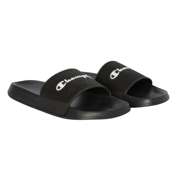 Klapki Damskie DTN21. Niebieskie klapki damskie Champion, bez wzorów, z materiału, bez obcasa. Za 126.99 zł.