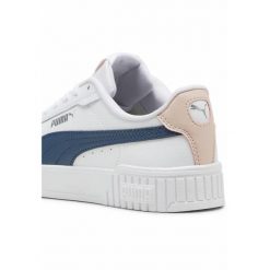 Damskie sneakersy Carina 2.0 PUMA White Gray Skies Island Pink. Białe obuwie sportowe damskie Puma, bez wzorów, tenisowe. Za 209.00 zł.