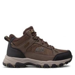 Trapery Skechers. Brązowe śniegowce i trapery męskie Skechers, bez zapięcia. Za 449.99 zł.
