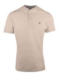 Męski T-Shirt (Koszulka) z Dekoltem na Guziki - Pako Jeans - Beżowy. Brązowe t-shirty męskie Pako Jeans, l, bez wzorów, z bawełny, casualowe, bez kołnierzyka. Za 89.00 zł.
