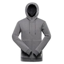Bluza z kapturem Alpine Pro Lel. Szare bluzy męskie Alpine Pro, xl, z aplikacjami, z materiału, z kapturem. Za 480.00 zł.